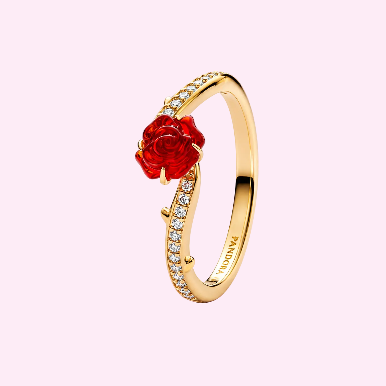 Anillo Rosa Encantada de La Bella y la Bestia