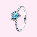 Anillo Corazón Azul Claro