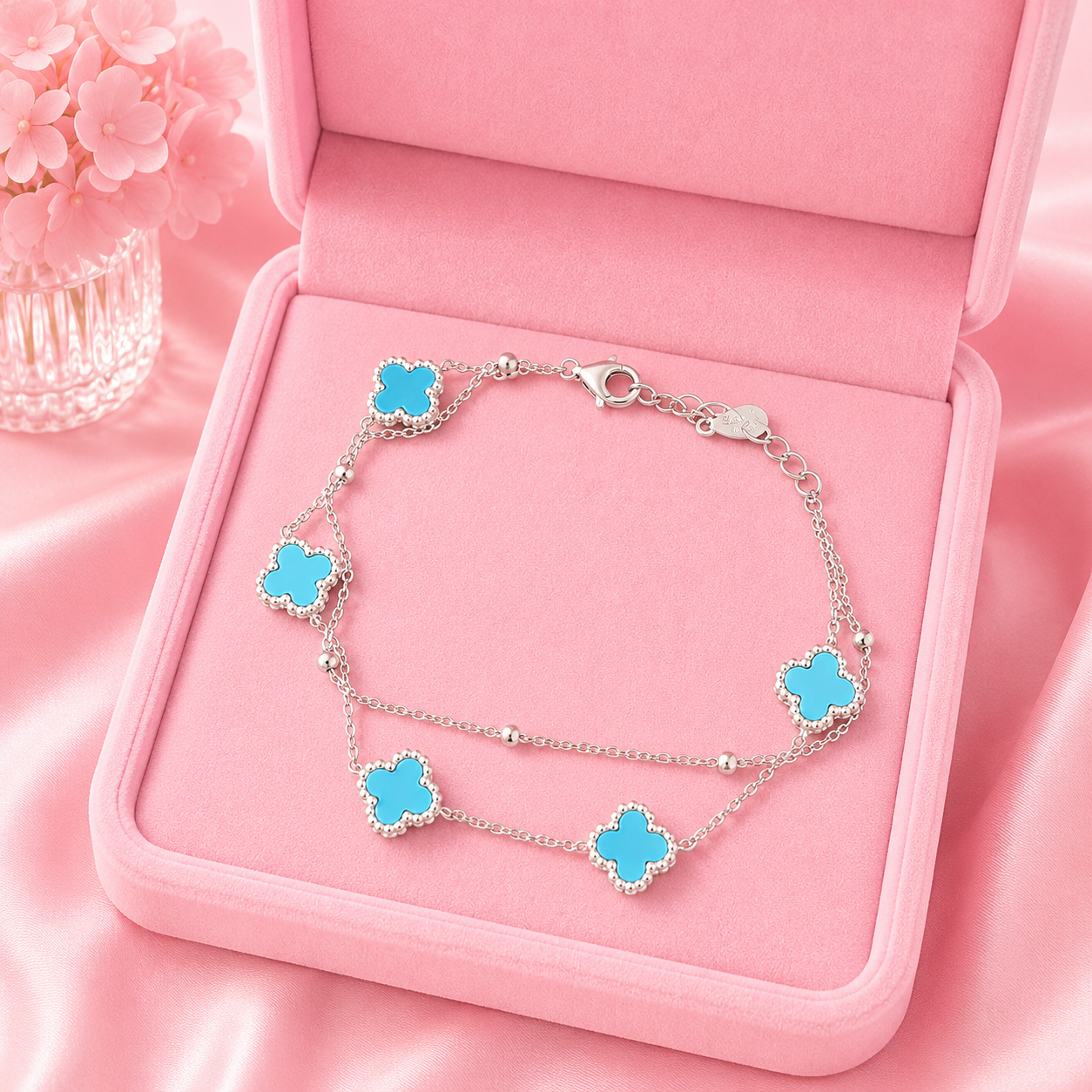 Pulsera Tréboles Azules