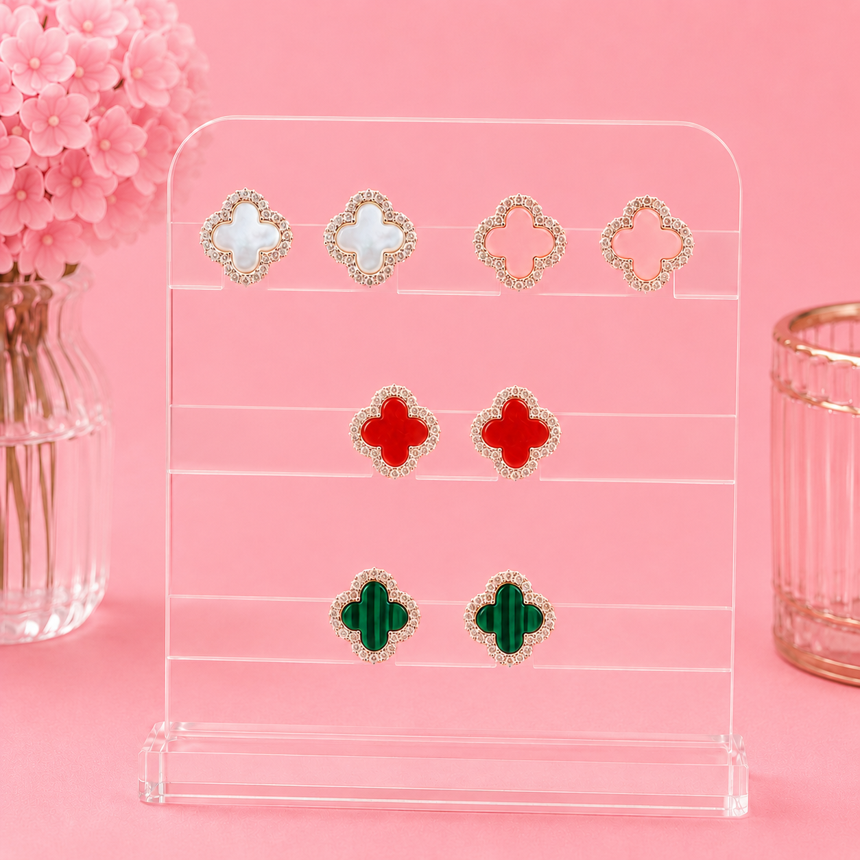 Aretes Trébol Medianos Chicos